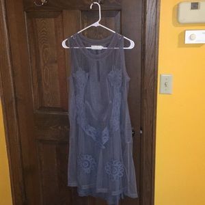 Grey lace dress with grey slip underneath